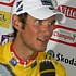 Frank Schleck dans le maillot jaune aprs la quinzime tape du Tour de France 2008